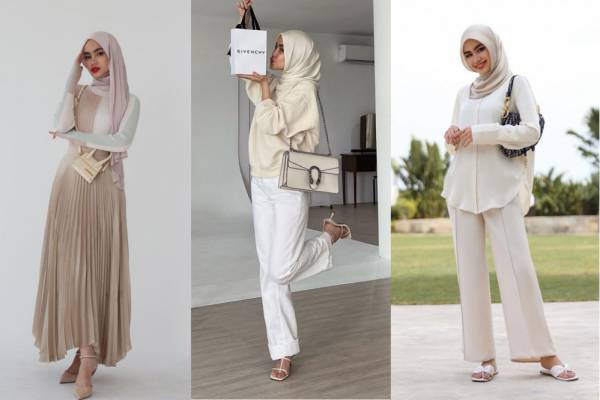 Fira Assagaf’s Beige Nuanced Outfit Style, Elegant Hijab Style