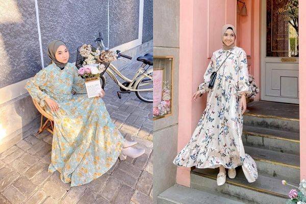 3 Patterned Dress Inspirations for Hijabers a la Selebgram Richa Etika